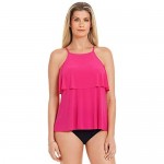 Magicsuit Women's Solid Julia High Neck Tankini Top with Underwire Bra and Adjustable Straps
