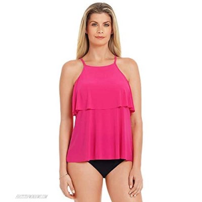 Magicsuit Women's Solid Julia High Neck Tankini Top with Underwire Bra and Adjustable Straps