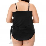 Magicsuit Women's Swimwear Plus Solid Alex Underwire Bra Removable Cup Tankini Top with Adjustable Straps