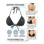 RELLECIGA Women's Tie Front Triangle Bikini Top