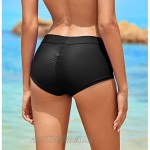Annbon Women's Boyshort Bikini Bottoms Cheeky Booty Shorts Ruched Tankini Swim Shorts