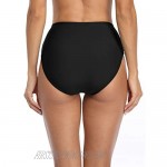 ATTRACO Women's Bikini Bottoms High Cut Swim Bottom Ruched Swimwear Briefs