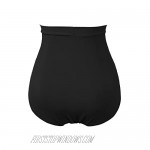 COCOPEAR Women's Ruched High Waisted Bikini Bottom Retro Vintage Swim Short Tankinis (FBA)