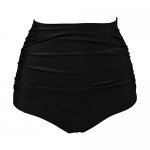 COCOSHIP Women's Retro High Waisted Bikini Bottom Ruched Shirred Swim Brief Short Tankinis(FBA)