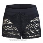 Heymiss Swim Skirts for Women Lace Crochet Skort Bikini Bottom Swim Shorts