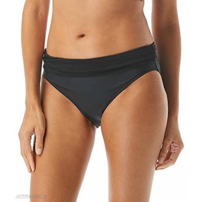 Impulse Rollover Bikini Bottom — Full Coverage Side Shirred Swim Bottom Low Rise or High Waisted