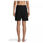 Lands' End Women's 9 Quick Dry Elastic Waist Modest Board Shorts Swim Cover-up Shorts with Panty