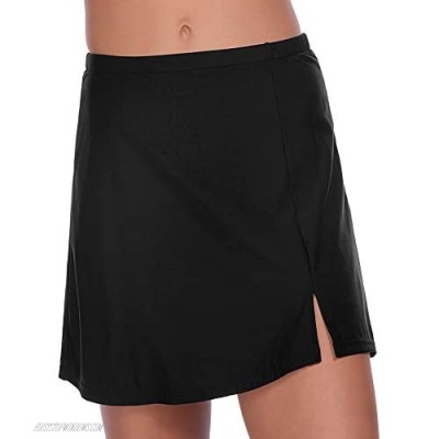 Penbrooke Women's Plus Size Swimwear Side Slit Skirt Tummy Control Full Coverage Swim Bottom Separate