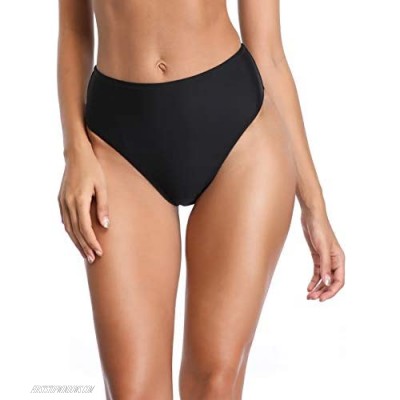 RELLECIGA Women's High Cut High Waisted Bikini Bottom