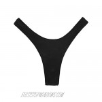 RELLECIGA Women's High Cut Thong Bikini Bottom