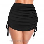 SHEKINI Women's Swimdress Drawstring Ruched Swim Skirt Adjustable Tie Side Swimsuit Bottom