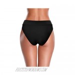 SHEKINI Women's Swimsuit Twist Front Bikini Bottoms High Waisted Swimsuit Bottoms