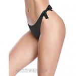 SHEKINI Women's Tie Side Thong Bikini Bottom Cheeky Brazilian Swim Briefs Swimsuit