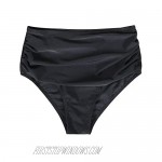 Vackutliv Women's High Waisted Bikini Swim Bottoms Ruched Tummy Control Full Coverage Bikini Tankini Swimsuit Bottoms