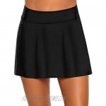 Vetinee Women's Zip Pocket High Waist Bikini Tankini Bottom Swim Skirt Swimsuit