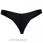 Women Sexy Lady Brazilian V-Style Ruched Ruffle Cheeky Bikini Bottom Thong Hot Summer Beachwear