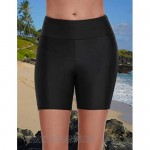 yilisha Womens High Waisted Swim Shorts Black Boyshorts Beach Tummy Control Swimming Shorts