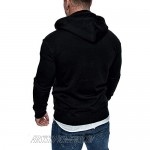 lexiart Mens Fashion Full-Zip Hooded Fleece Sweatshirt Casual Lightweight Long Sleeve Hoodie Jacket Coat