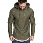 Mens Athletic Solid Workout Hoodie - Sports Pullover Gym Hooded Sweatshirts