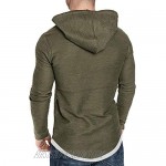 Mens Athletic Solid Workout Hoodie - Sports Pullover Gym Hooded Sweatshirts