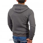 Mens Fashion Full-Zip Fleece Hoodies- Solid Color Zip up Hoodie Sweatshirts Sports Jackets