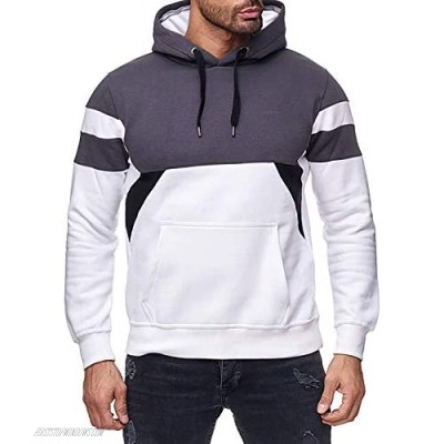Rela Bota Mens Color Block Pullover Hoodies- Athletic Fashion Fleece Long Sleeve Hooded Sweatshirts