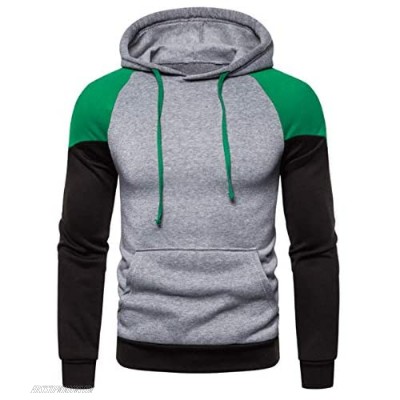 Rela Bota Mens Contrast Color Pullover Athletic Hoodies Multicolor Hooded Sweatshirt