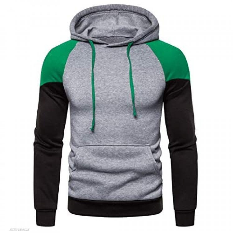 Rela Bota Mens Contrast Color Pullover Athletic Hoodies Multicolor Hooded Sweatshirt