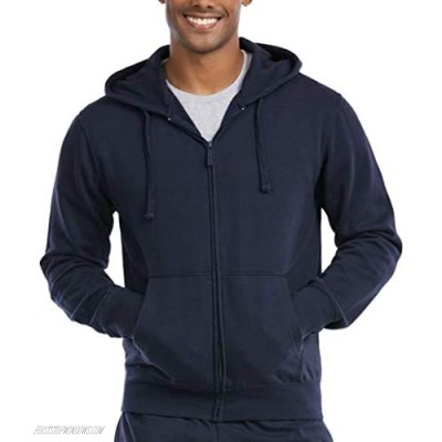 ToBeInStyle Men's Lightweight Athletic Fleece Zip Up Hooded Sweatshirt