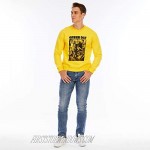 Men's Graphic Sweatshirt Crew Neck Pullover Sweatshirt (Yellow X-Large)