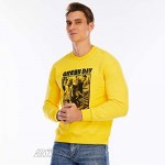 Men's Graphic Sweatshirt Crew Neck Pullover Sweatshirt (Yellow X-Large)