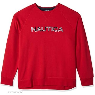 Nautica Men's Big and Tall Crew Neck Graphic Fleece Sweatshirt