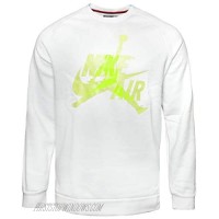 Nike M J Jumpman Classics Crew Long Sleeve Top for Men mens BV6006 101 white/luminous green L'