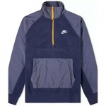 Nike Men's 1/2 Zip Jacket 100% Polyester SPTCAS CZ4900 Navy Blue Pullover FLEECE JACKET CZ4900 410