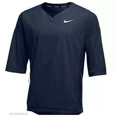 Nike Men's 3/4 Sleeve Hot Jacket 100% Polyester 3/4 Sleeve Hot Jacket Baseball Blue (Large)