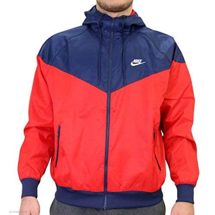 Nike Men's NSW Windrunner Jacket Red - Red (University Red/Midnight Navy/White) size: l Large