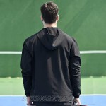 SAVALINO Men's Sport Clothes Tennis Training Hooded Warm up Jacket Material Wicks Sweat & Dries Fast Size S-2XL