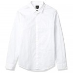 AX Armani Exchange Men's Slim Fit Bold Logo Print Stretch Cotton Long Sleeve Woven