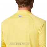 Columbia Men's PFG Terminal Tackle 1/4 Sleeve Zip Tee Breathable UV Sun Protection Sun Glow/Collegiate Navy Logo 2X Big