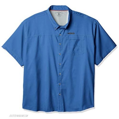 G.H. Bass & Co. mens Big and Tall Explorer Short Sleeve Fishing Shirt Solid Single Pocket