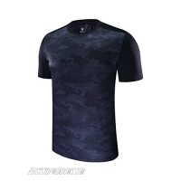 KELME Men's Cool Dry Athletic Short Sleeve Running T-Shirt Loose Breathable Camouflage Fitness Workout Tshirts for Men