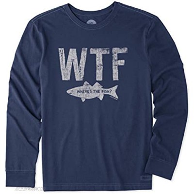 Life is Good Men's Crusher Graphic Long Sleeve T-Shirt Where's The Fish