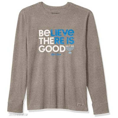 Life Is Good Men's Holiday Long Sleeve Crusher T-shirt Be The good Hannukah