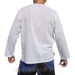 RaanPahMuang V-Neck Hippie T-Shirt for Mens Cotton Summer Beach Yoga Meditation